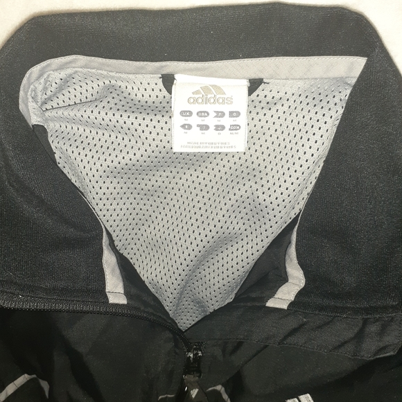 Mens Adidas Windbreaker Jacket Nylon Black Gray Size  M - Picture 6 of 8